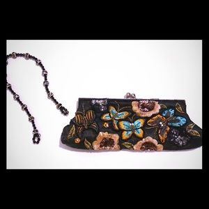 Butterfly embroidered clutch